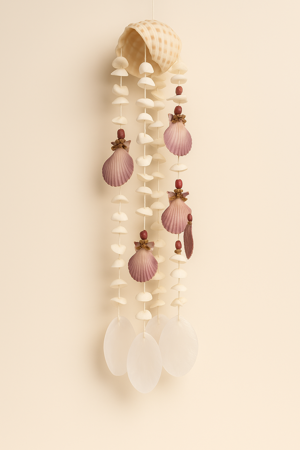 Handmade seashell windchime
